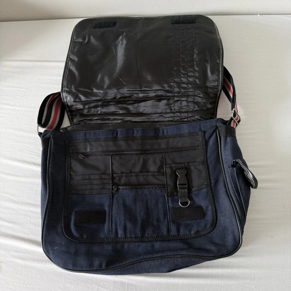 Y2K Messenger Bag Crossbody Retro Laptop Shoulder Bag 00s Hipster Vintage Blue